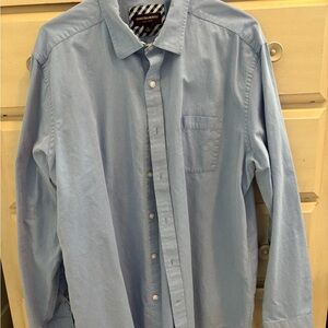 Johnston & Murphy Light Blue Checkered Shirt